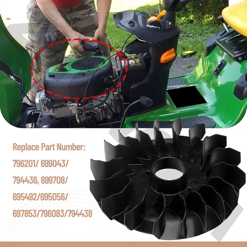 ZHONGXIA 796201 Flywheel Fan Kit Compatible with B&S/Cub Cadet LA115 LA105 31P677 31G777 31R777 31P707 319000 31A000 Engines, Replace 699043, 794436, 699708, 695492, 695056, 697853, 796083, 794438 - Image 2